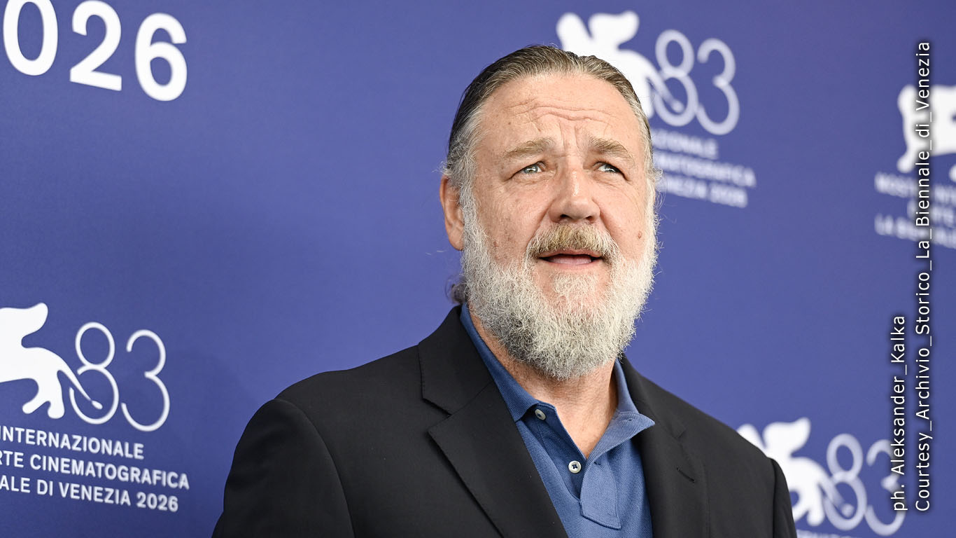 Russell Crowe alla Mostra del Cinema di Venezia 2026, foto Aleksander Kalka
